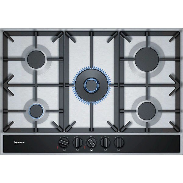 Plita incorporabila NEFF T27DA69N0, gaz, 5 arzatoare, Inox