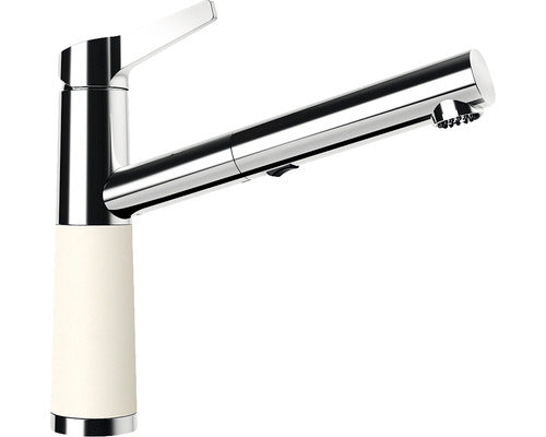 Baterie Bucatarie Cu Dus Extractibil Schock Sc-510, 2 Tipuri De Jet, Cartus Ceramic, Cristadur Magnolia