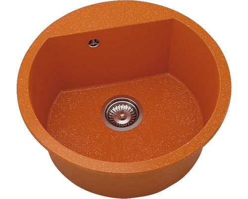 Chiuveta Bucatarie Rotunda FAT Avangard 223 Ø51 cm, Marmura Compozita Silver Orange