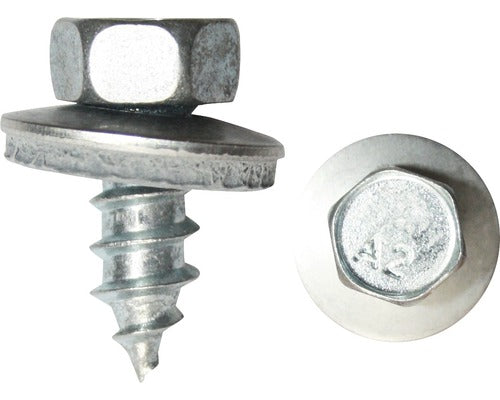 Holsuruburi Autofiletante Cu Cap Hexagonal Si Saiba Cauciuc Epdm Dresselhaus 6, 5x75 Mm Otel Inox A2, 100 Bucati, Pentru Acoperis & Fatade Din Tabla