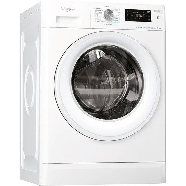 Masina de spalat rufe frontala WHIRLPOOL FFB7438WVEE, 6th sense, FreshCare+, 7kg, 1400rpm, Clasa A+++, alb