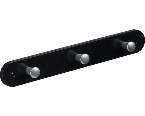 Cuier De Perete Cu 3 Carlige Hettich Colours & Kids 280x40x30 Mm, Plastic Negru