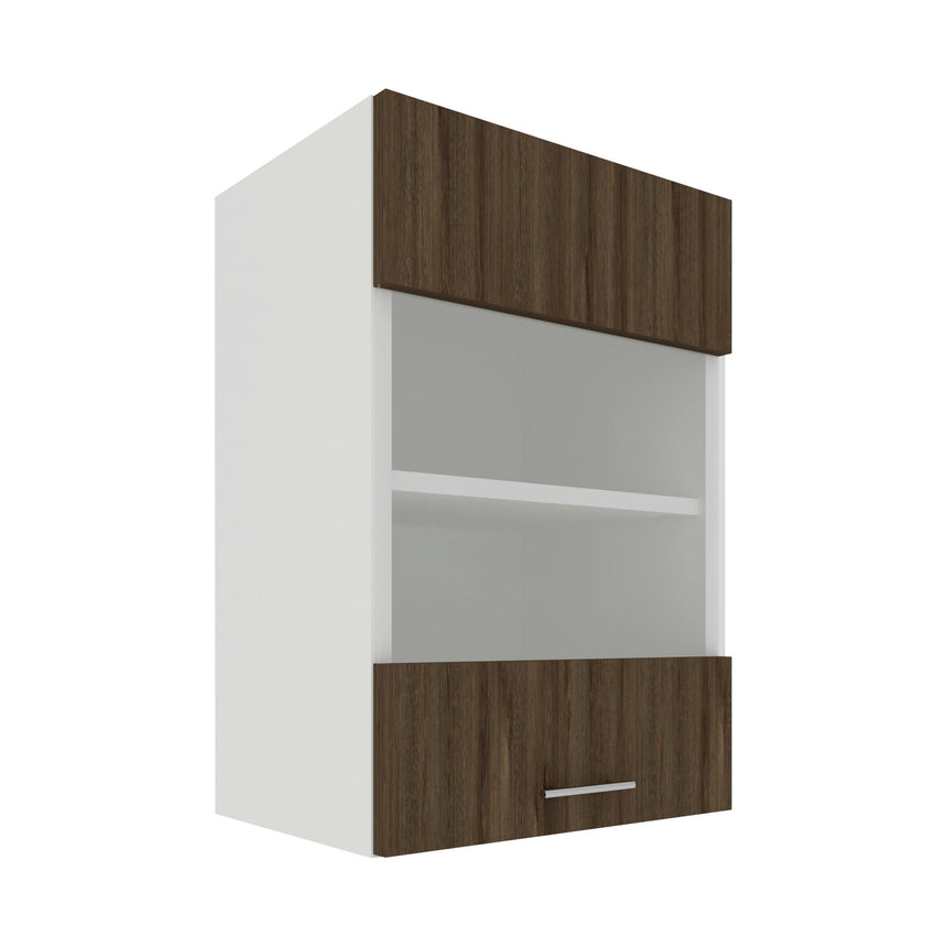 Corp Superior haaus Karo, O Usa, cu sticla, Stejar Bronz/Alb, 40 x 30 x 60 cm