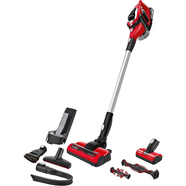 Aspirator vertical Bosch BBS1ZOO Unlimited ProAnimal, 18 V Li-Ion, 2 trepte de putere, Autonomie 60 minute, Rosu