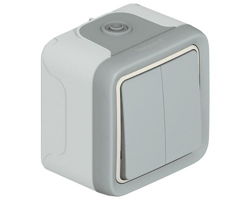 Intrerupator Dublu Legrand Plexo Ip55 Gri, Montaj Aplicat