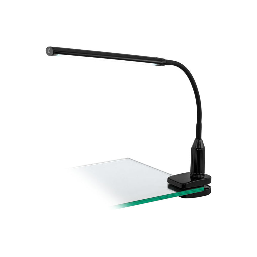 Lampa clips, dimabila, cu touch in 4 trepte, LAROA, EGLO, LED, 4.5W, 550 lm, lumina neutra, plastic, negru, 45 x 27.5 x 6.5 cm
