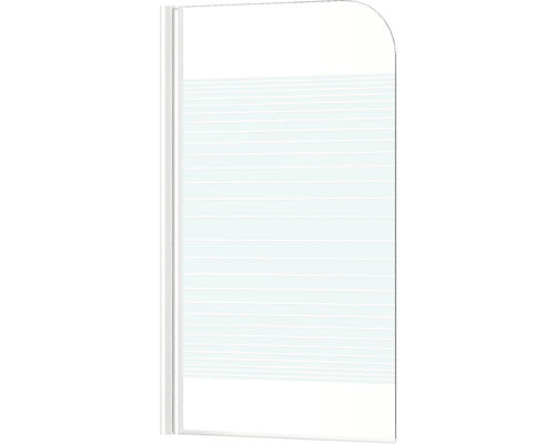 Paravan cada 75x140 cm, 1 element, sticla decor dungi, profil alb mat