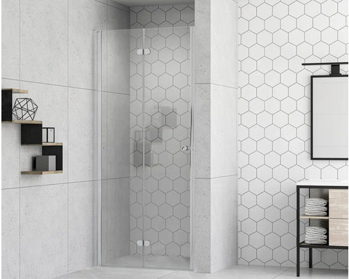 Usa Dus Pentru Nisa Plianta Form&style Modena 90x195 Cm Profil Crom Sticla Transparenta