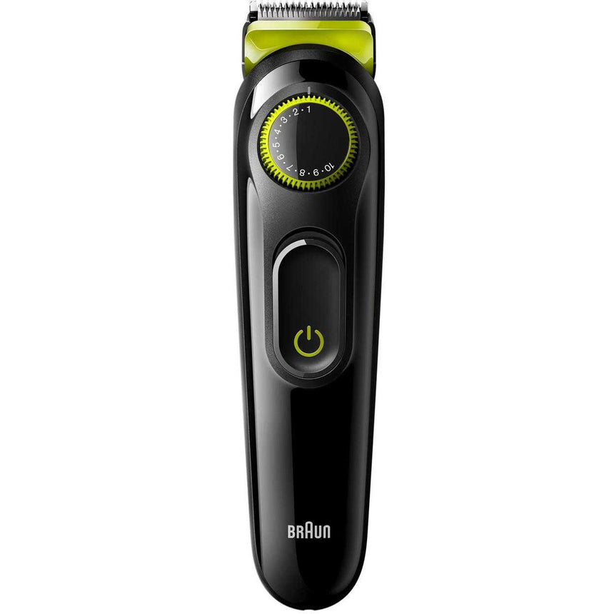 Aparat de tuns barba si parul Braun BT3221, Acumulator, 0.5-10 mm, Negru/Verde