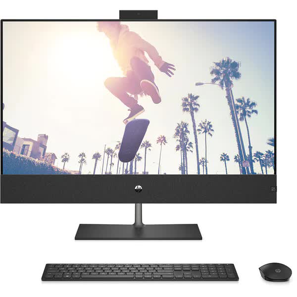 Sistem PC All in One HP Pavilion 32-b0008nq, Intel Core i5-12400T pana la 4.2GHz, 31.5" QHD, 8GB, SSD 512GB, Intel UHD Graphics 730, Free DOS, Negru