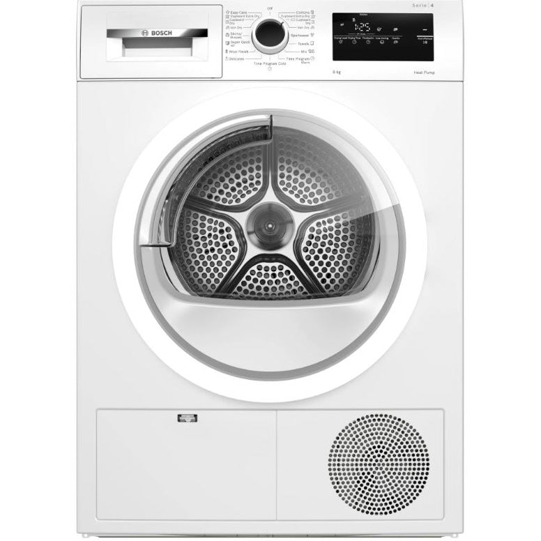 Uscator de rufe Bosch WTH85206BY, Pompa de caldura, 8 kg, 15 programe, AutoDry Technology, SensitiveDrying System, Clasa E, Alb