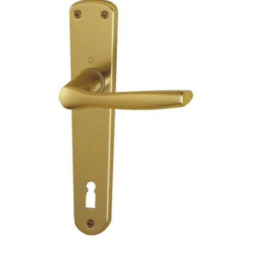 Maner usa interior, Hoppe Milano, cu sild pentru cheie, material aluminiu, culoare bronz, 90 x 32 mm