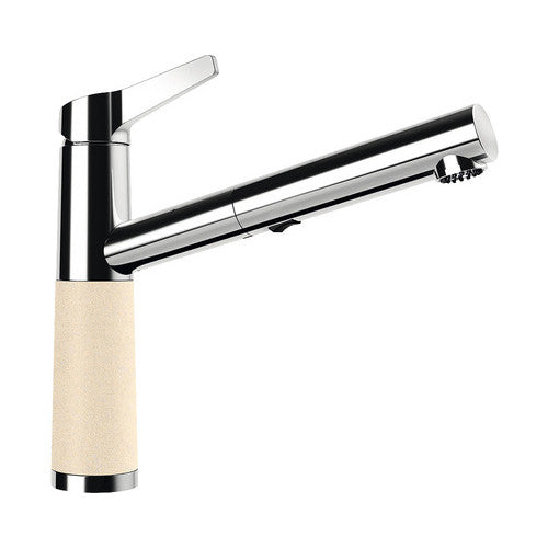 Baterie bucatarie cu dus extractibil SC-510, 2 tipuri de jet, cartus ceramic, Cristalite Moonstone