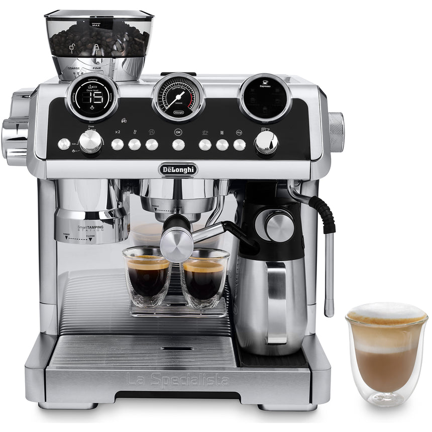 Espressor manual DE'LONGHI LA SPECIALISTA MAESTRO EC 9665.M, Carafa pentru lapte cu sistem LatteCrema, 1450W, 2.5l, 19 bari, Argintiu