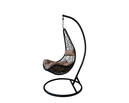 Scaun Cuib 122x82x72 Cm Negru/maro