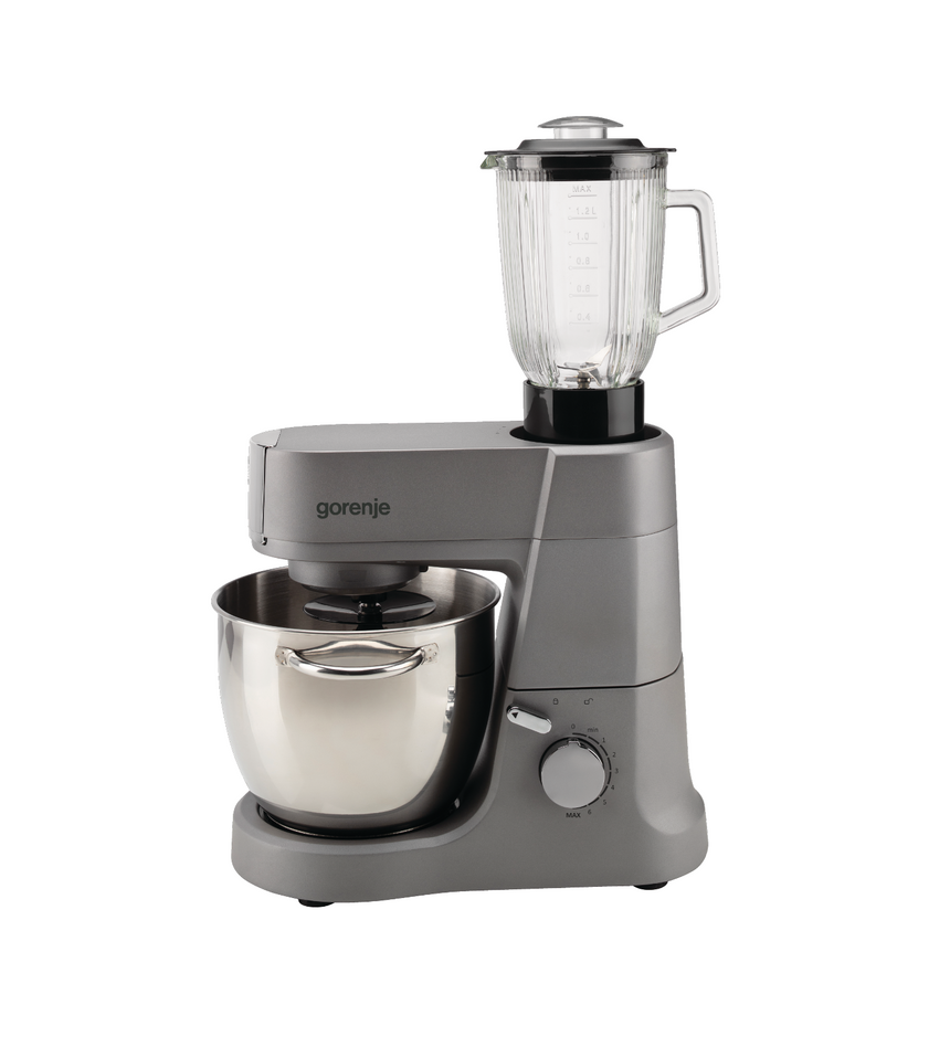 Robot de Bucatarie GORENJE MMC1500AL, Vas 6l, blender 1.5l, 1500W, 8 trepte viteza, Argintiu