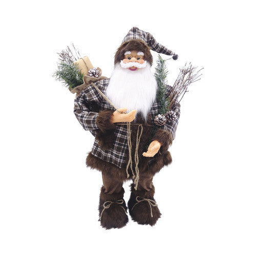 Figurina decorativa Mos Craciun, H 80 cm, maro