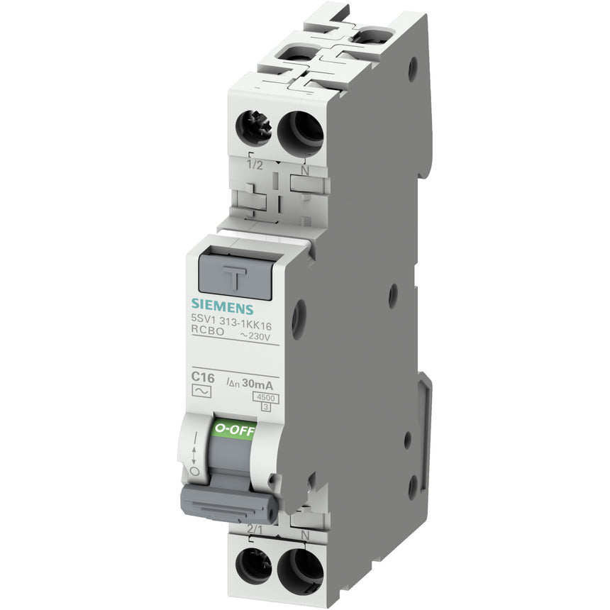 Siguranta electrica automata diferentiala Siemens 5SV1313-1KK10, RCBO, 1 modul, 1P+N, caracteristica C, 10A, 30mA