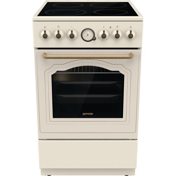 Aragaz cu baza ceramica, Gorenje, 70L, 4 arzatoare pe gaz, clasa energetica D, Bej