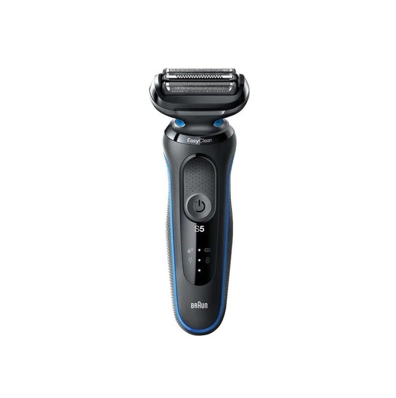 Aparat de ras Braun Series 5 51-B1000S, Wet&Dry, AutoSense, EasyClick, autonomie 50 min, 3 elemente de taiere, negru/albastru