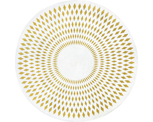 Covor rotund Sun alb/galben Ø 120 cm