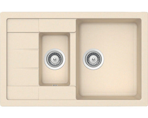 Chiuveta granit Schock Manhattan D-150S Moonstone Cristalite 780 x 500 mm, adancime cuva 200 mm, reversibila, montare pe blat