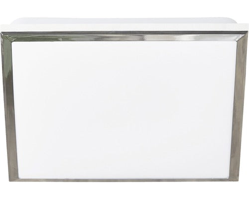 Plafoniera cu LED integrat Silver 10W 900 lumeni, 28x28 cm, pentru baie IP44, crom