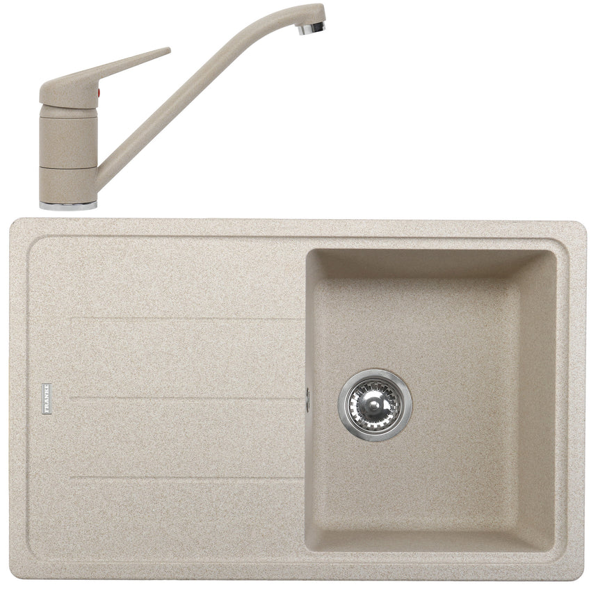 Pachet chiuveta bucatarie fragranite Franke BFG 611-78 + Baterie Novara Plus, cartus ceramic, Avena