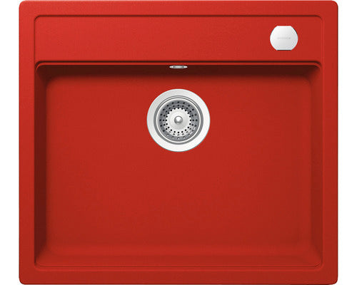 Chiuveta Bucatarie Cu O Cuva Schock Mono N-100 57x51 Cm, Fara Picurator, Cristadur Rosu