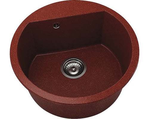 Chiuveta Bucatarie Rotunda Fat Avangard 223 Ø51 Cm, Granixit Firebrick
