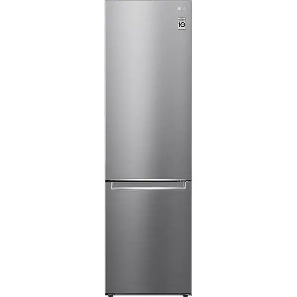 Combina frigorifica LG GBB62PZJMN, 384 l, Clasa E, No Frost, Compresor Smart Inverter, SmartDiagnosis, Argintiu