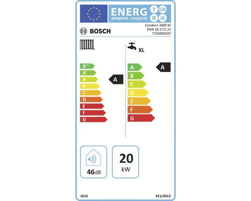 Pachet Centrala Termica Pe Gaz Cu Condensare Bosch Condens Zwb 28-3 3000w, Combi, Tiraj Fortat, Afisaj Multifunctional, Incl. Kit Evacuare Gaze Arse