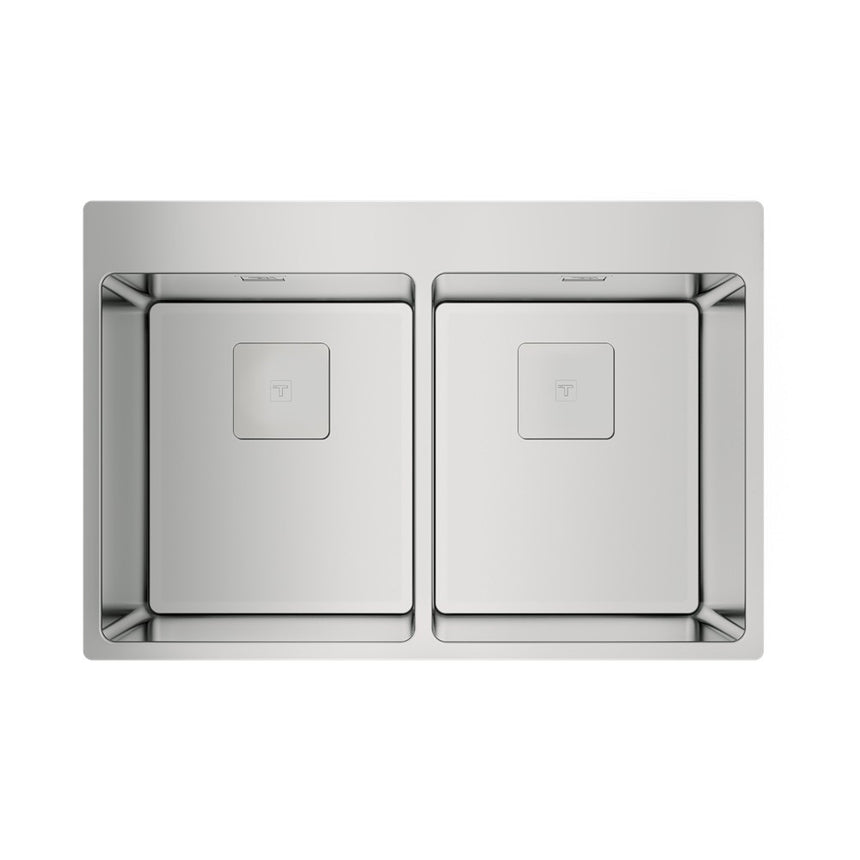 Chiuveta din inox Teka FORLINEA RS15 2B 740, 740 x 500 mm, 2 cuve PureLine, montare deasupra sau la nivelul blatului, inox