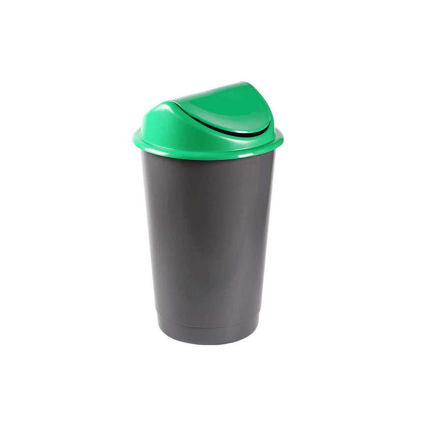 Cos gunoi, 60 litri, Flip Flap Delta, negru/verde