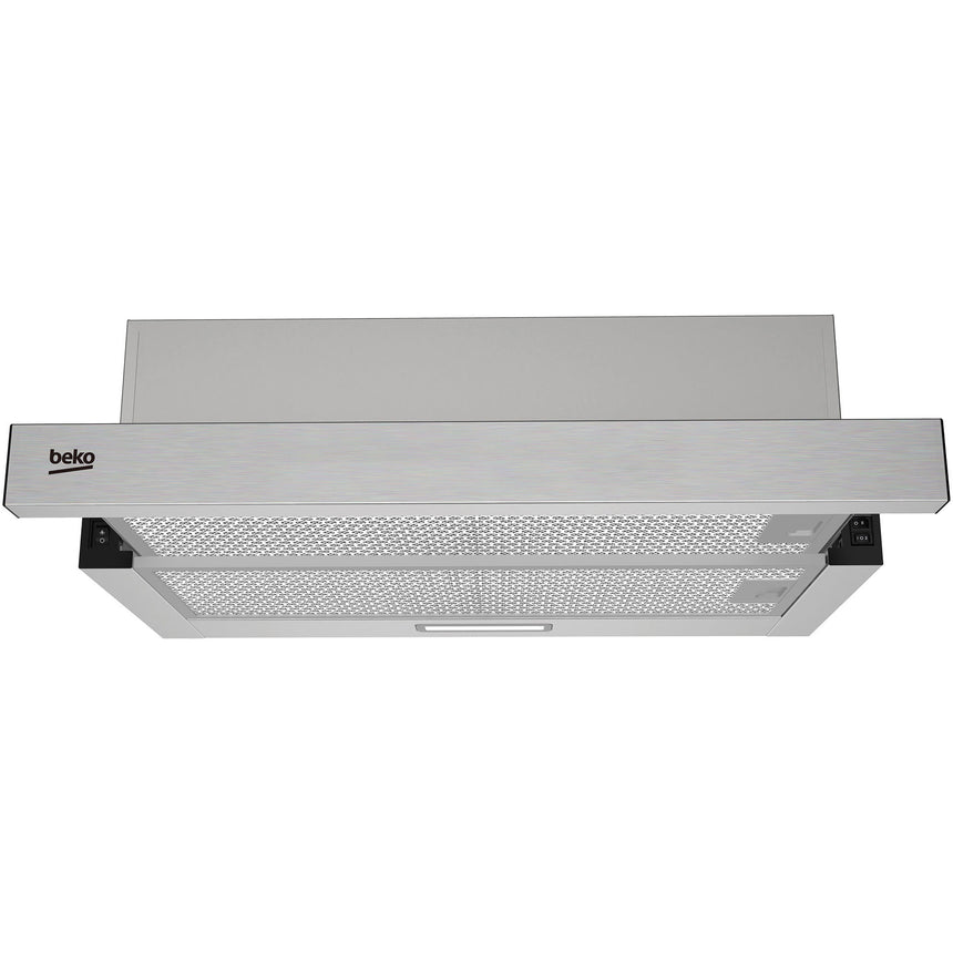 Hota incorporabila telescopica Beko HNT63322XH, 320 mc/h, Filtru metalic, 60 cm, Inox