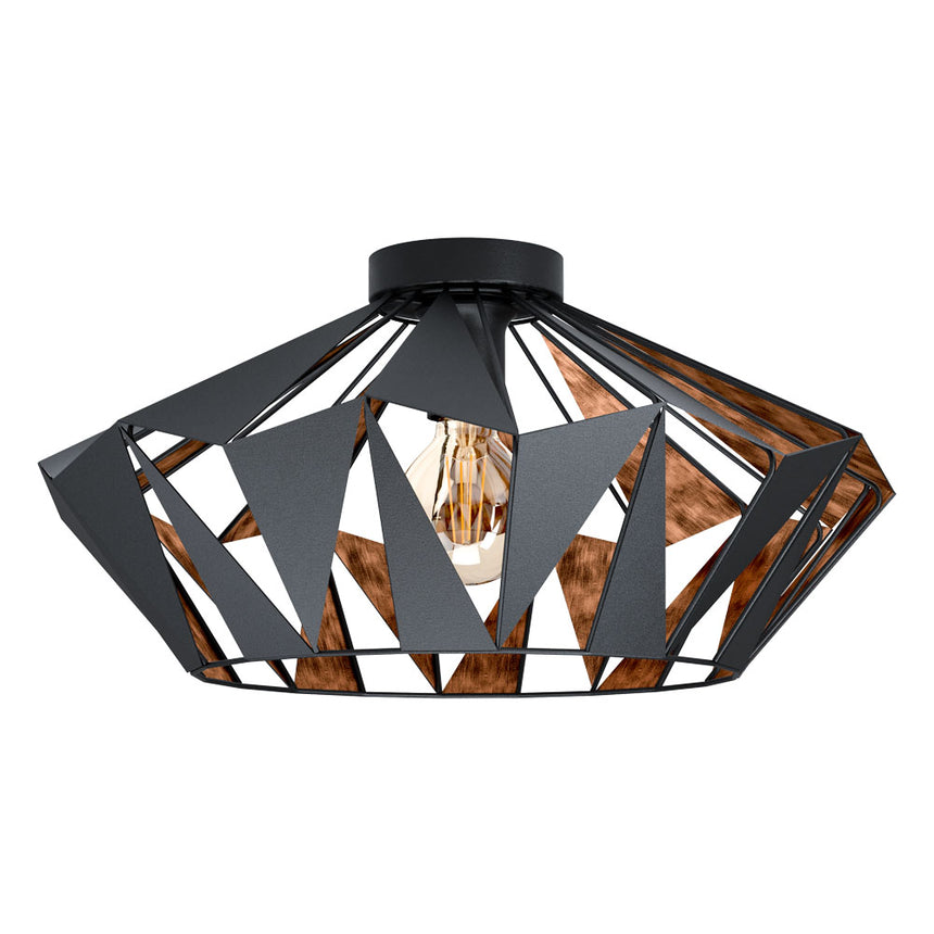 Plafoniera vintage EGLO CARLTON 6 43399, E27 1X60W IP20, Negru, cupru