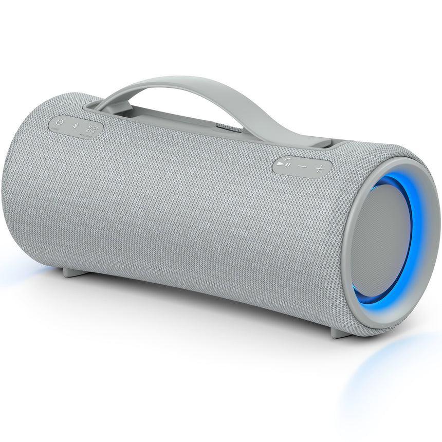 Boxa portabila Sony SRS-XG300H, MEGA BASS, Efect de lumini, Bluetooth, Rezistenta la apa IP67, Autonomie 25 ore, Incarcare rapida, Incarcare telefon, Gri