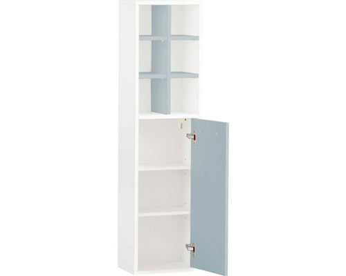 Dulap Baie Inalt Frida, 1 Usa, Pal, 30,4x115,6 Cm, Alb/albastru