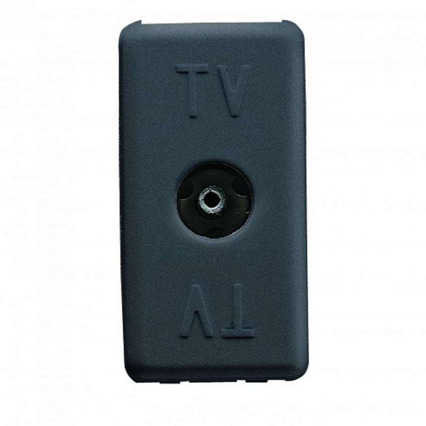 Priza TV, Gewiss, de trecere, 1M, system, negru, GW21229