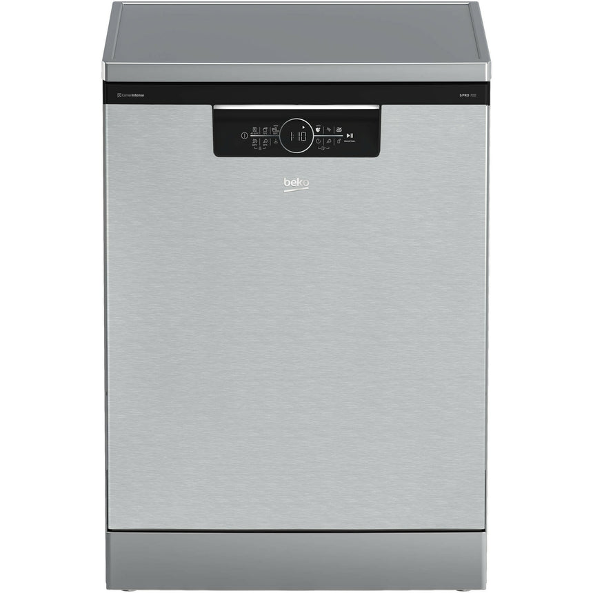 Masina de spalat vase Beko BDFN36560XC, 15 seturi, 11 programe, Clasa A, CornerIntense, SelfDry Active Ventilation, HomeWhiz prin WiFi, HygieneIntense, SteamGloss, Motor ProSmart Inverter, 60 cm, Inox