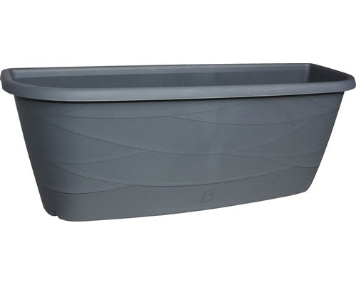 Set Jardiniera, Plastic, 50x18x18 Cm, Antracit, Incl. Suport Si Farfurie