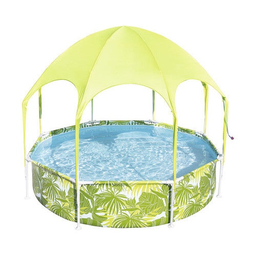 Piscina cu cadru Bestway Family 244x244x51 cm capacitate 1688 l verde/alb