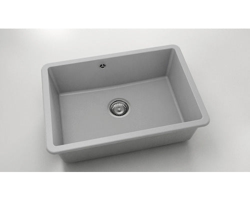 Chiuveta Bucatarie Cu O Cuva Fat Avangard 236 66x46 Cm Fara Picurator, Montare Sub Blat, Fatgranit Light Grey