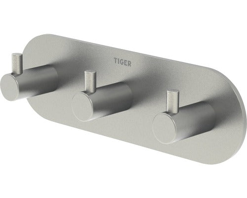 Cuier de baie Rhino, cu 3 agatatori, montaj prin lipire, inox