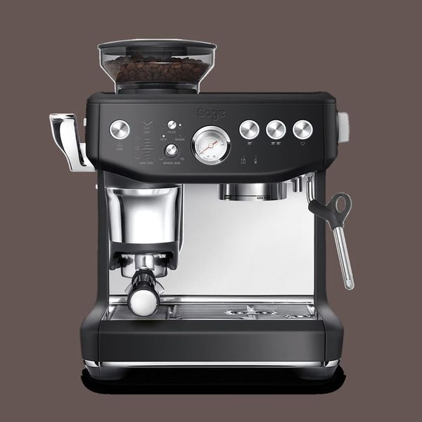Espressor Manual SAGE Express Impress SES876BTR, 2l, 1850W, 15 bar, Sistem Termic Thermocoil, Negru-Argintiu