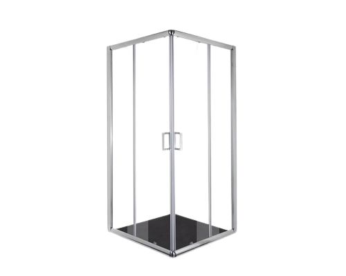 Cabina de dus patrata BQ80C 80x80x190 cm, sticla securizata transparenta tratata Easy-Clean, profil cromat