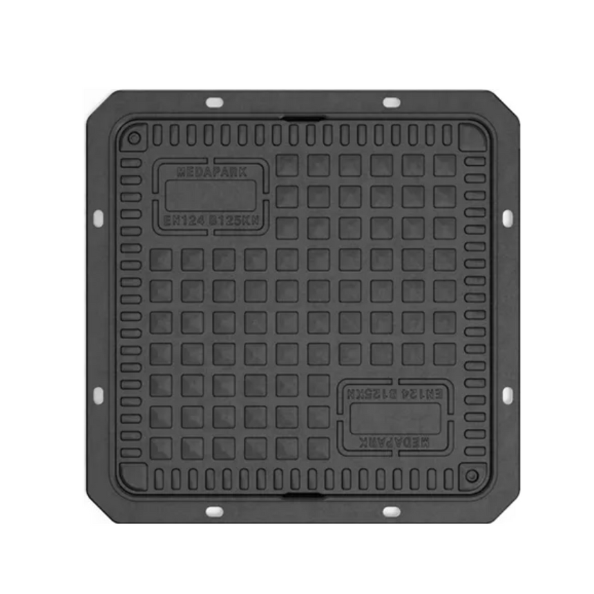 Capac Canalizare Compozit Patrat, Clasa B125, MEDAPARK, 59 x 59 cm