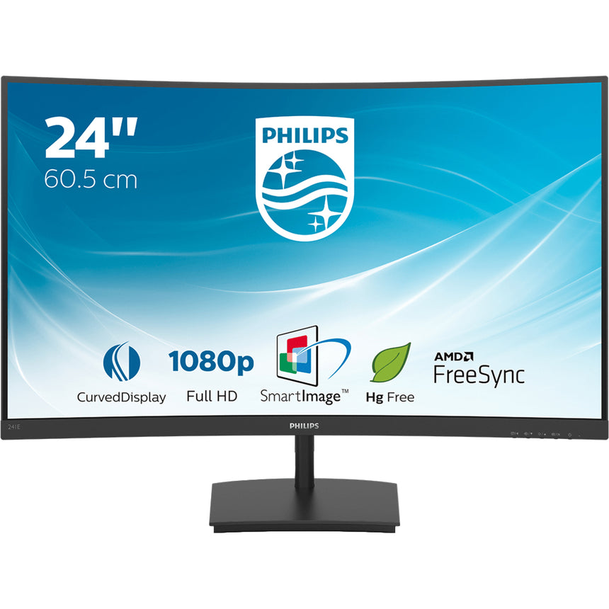 Monitor curbat LED VA Philips 23.6", Ful HD, HDMI, FreeSync, Vesa, Negru
