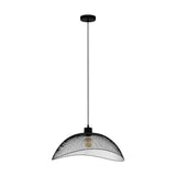 Pendul vintage POMPEYA, EGLO, E27, 1x60W, otel, negru, 110 x 57 x 54 cm, inaltime reglabila