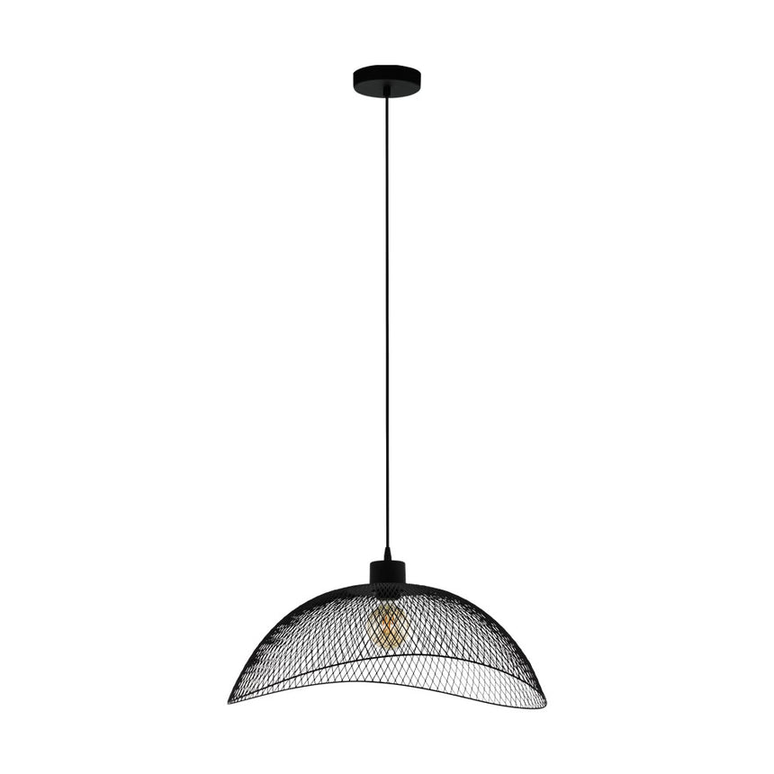 Pendul vintage POMPEYA, EGLO, E27, 1x60W, otel, negru, 110 x 57 x 54 cm, inaltime reglabila